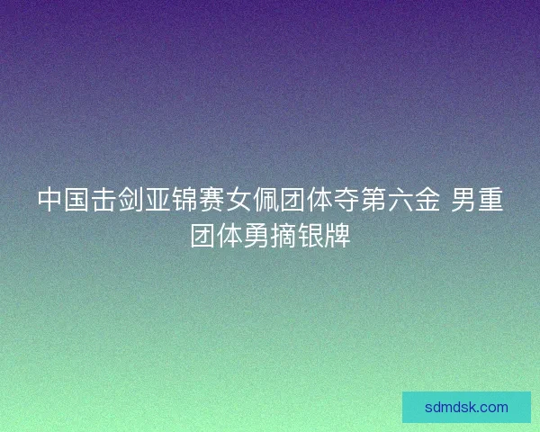 中国击剑亚锦赛女佩团体夺第六金 男重团体勇摘银牌 中国击剑亚锦赛女佩团体夺第六金 男重团体勇摘银牌